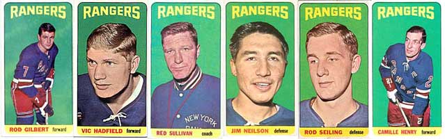 Tall Boy Hockey Cards - New York Rangers
