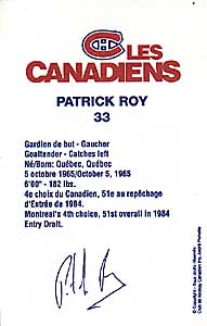Patrick Roy Autograph