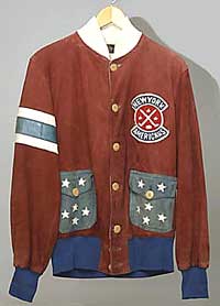 This 1925-35 Americans jacket belonged to Bobby Reid who was trainer of the New York Americans.